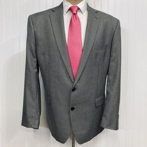 RALPH LAUREN Blazer Mens 48 Silver Gray Sport Coat Birdseye RL Suit Jacket 48L